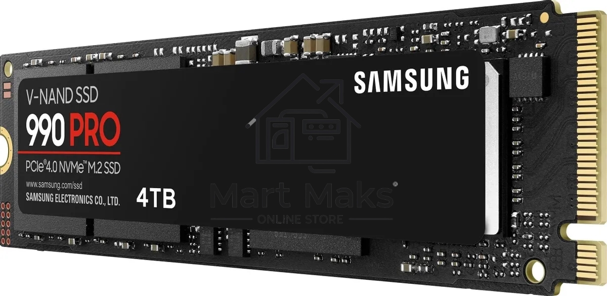 Накопитель SSD Samsung 990 PRO, 4TB, PCIe 4.0 x4, M.2 2280, NVMe, R/W 7450/6900