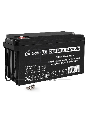 Аккумуляторная батарея ExeGate DTM 1265L (12V 65Ah, болт М6)