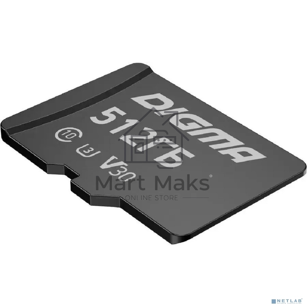 Флеш карта microSDXC 512Gb Class10 Digma CARD30 + adapter