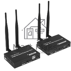 Удлинитель ORIENT VE054, WiFi HDMI KVM Extender (Tx+Rx), HDMI+USB беспроводной удлинитель до 200 м, HDMI 1.3, 1080p@60Hz, HDCP1.2, передача ИК сигнала управления, питание от внешних БП, метал. корпус (31372)