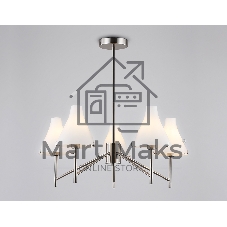 Люстра Ambrella light LH57123/5 SN/FR никель/белый матовый E14/5 max 40W D650*590