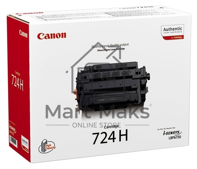 Картридж лазерный Canon 724H (3482B002) черный (12500 стр.) для LBP-6750Dn