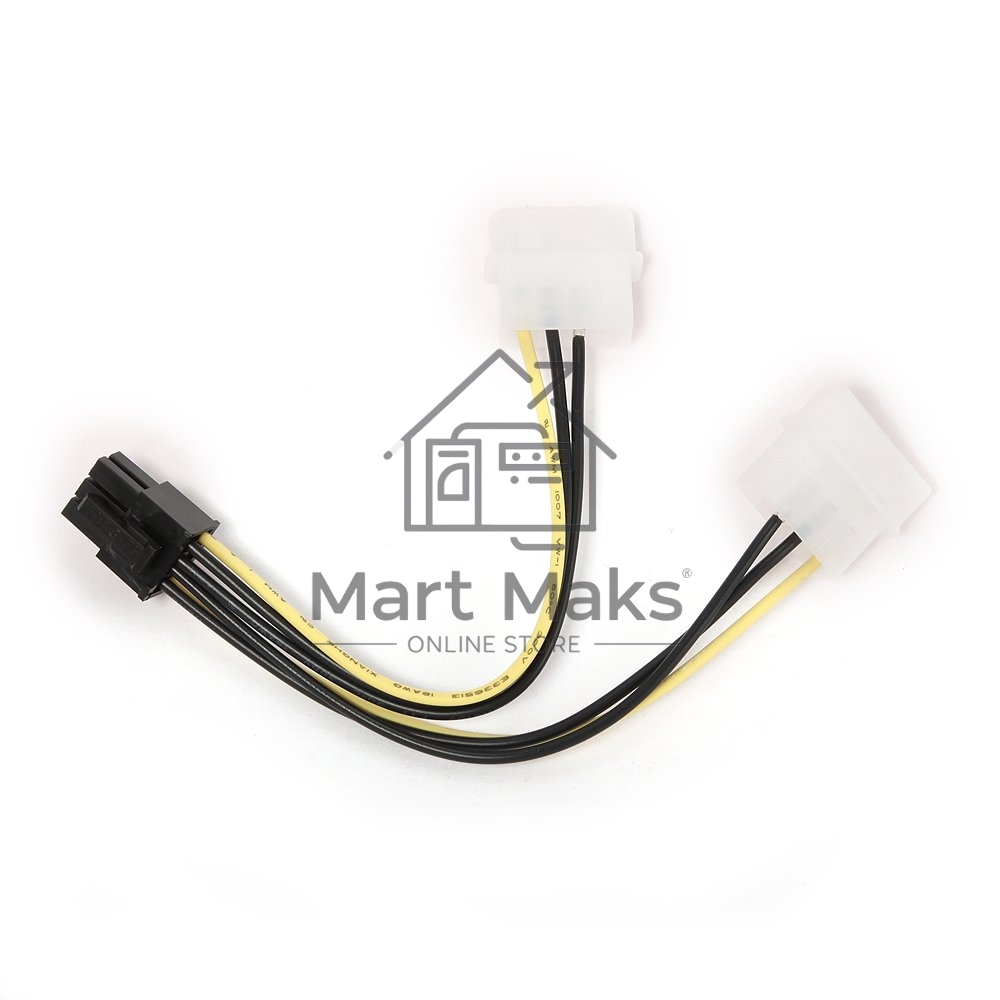 Кабель Gembird Разветвитель питания, 2xMolex->PCI-E 6pin, для подкл. в/к к б/п CC-PSU-6