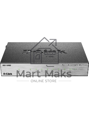 Неуправляемый коммутатор с 8 портами 10/100Base-TX D-Link DES-1008D/(K2A/K3A)RU/J1A/J2A/L2A/L2B