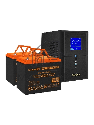 Комплект ИБП EX295987RUS + батарея 75Aч EX285653RUS 2шт (инвертор, синус, для котла) ExeGate SineTower SZ-1000.LCD.AVR.2SH.1C13.USB <1000VA/800W, чистый синусоида, LCD дисплей, AVR, 2*Schuko+1*C13, USB, линейно-интерактивный, черный> + батарея ExeGate HRL