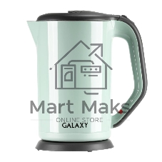 Электрочайник Galaxy GL 0330 салатoвый, 1.7 л, 2000 Вт, скрытый нагревательный элемент