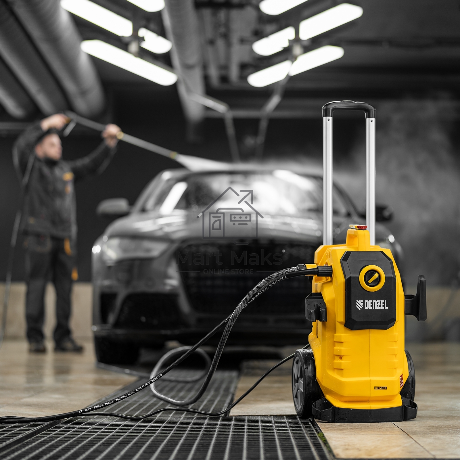 Моечная машина высокого давления K 70 Power, 2500 Вт, 180 бар, 600 л/ч, асинх. двиг. Denzel
