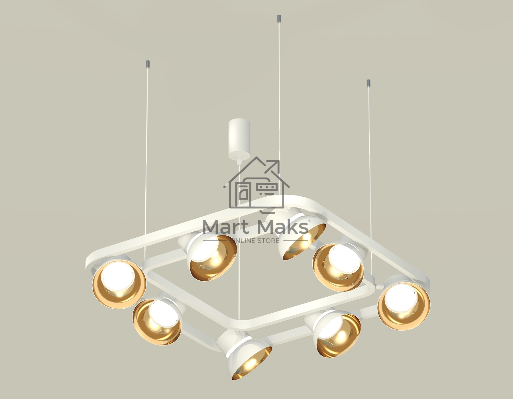 Светильник Ambrella light XB9177081/8 SWH/PYG/CL белый песок/золото желтое полированное/прозрачный GX53 (С9177, N8144)
