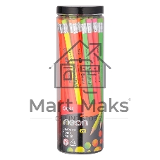 Карандаш чернографитный Deli EU51806 Neon 2B, трехгранный, ассорти туба пластиковая (50шт) ластик