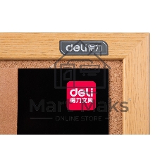 Доска пробковая Deli 8765 пробка желтый 90x120 см деревянная рама