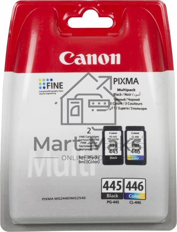 Картридж струйный Canon PG-445/CL-446 (8283B004), для Canon PIXMA MG2540, PIXMA MG2440, 4 цвета, 180 стр.