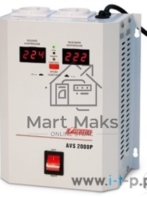 Стабилизатор напряжения Powerman AVS 2000P (2000ВА,15А,КПД 98%, циф. индикация вх./вых. напряж.)