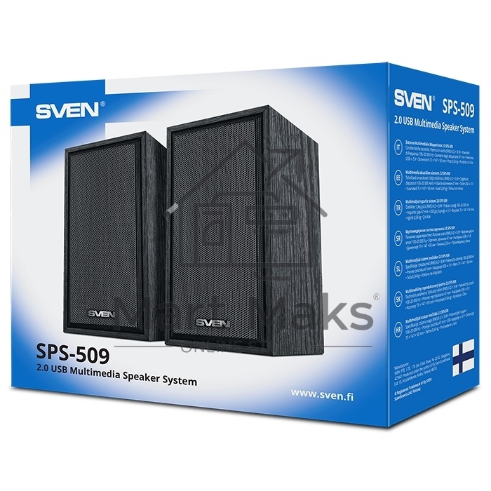 Колонки 2.0 (2x3W, USB+БП) дерево, black SVEN SPS-509