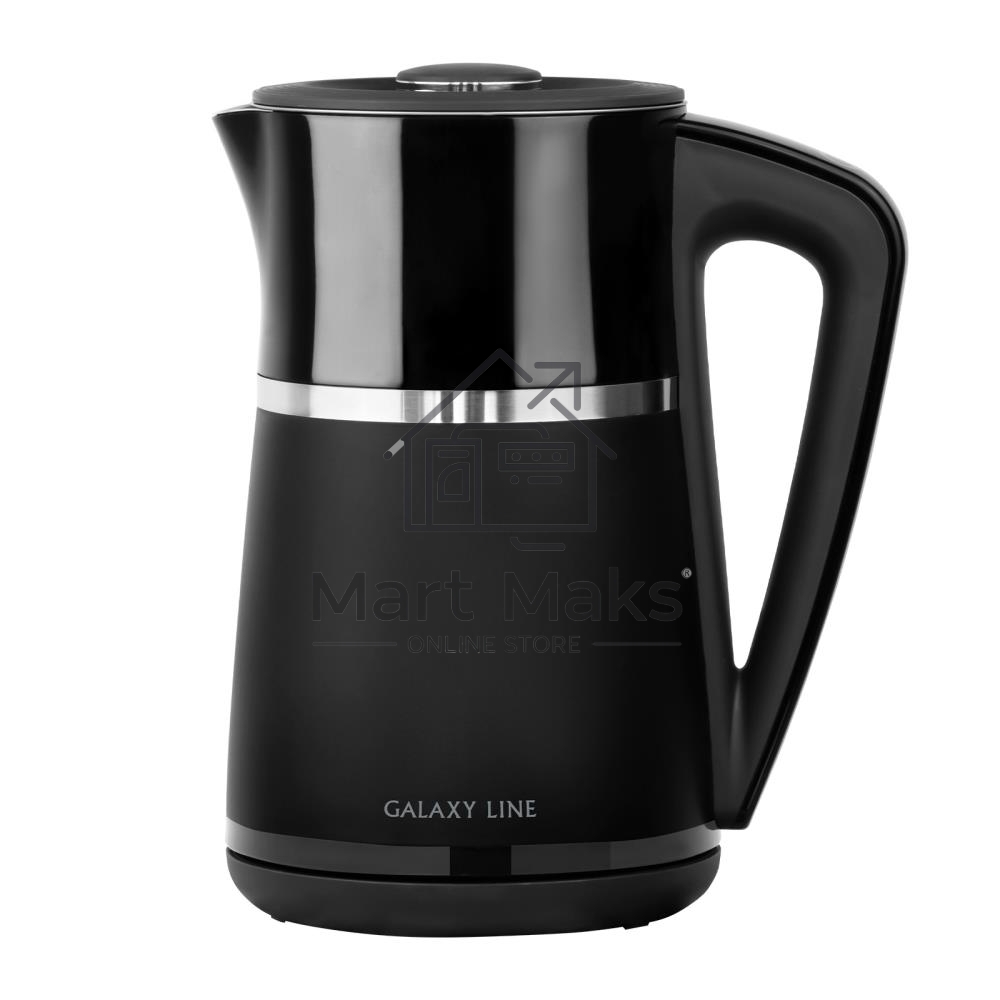 Чайник электрический Galaxy Line GL 0338, черный, пластик, 2200 Вт, 1,7 л