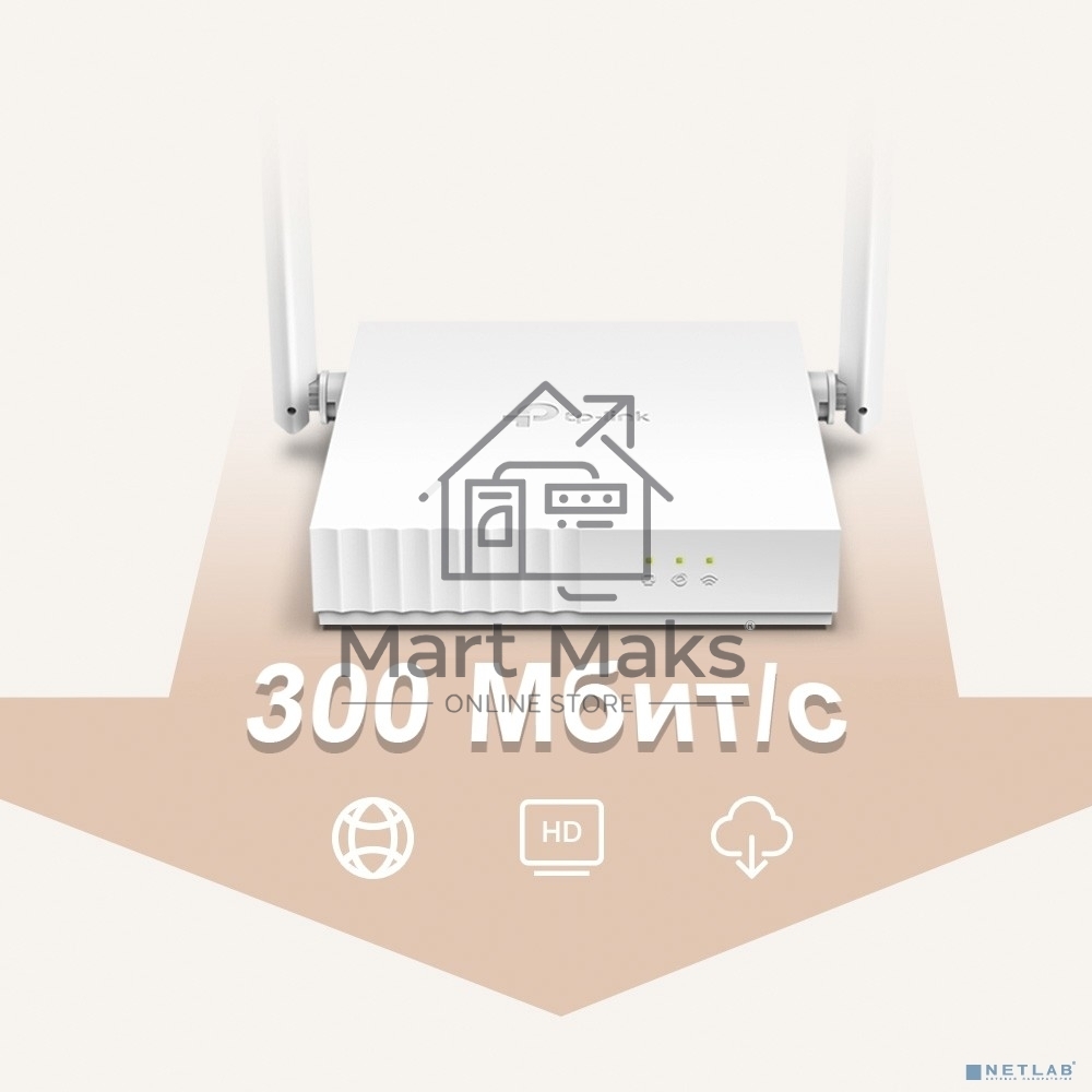 Роутер беспроводной TP-Link TL-WR820N N300 10/100BASE-TX белый