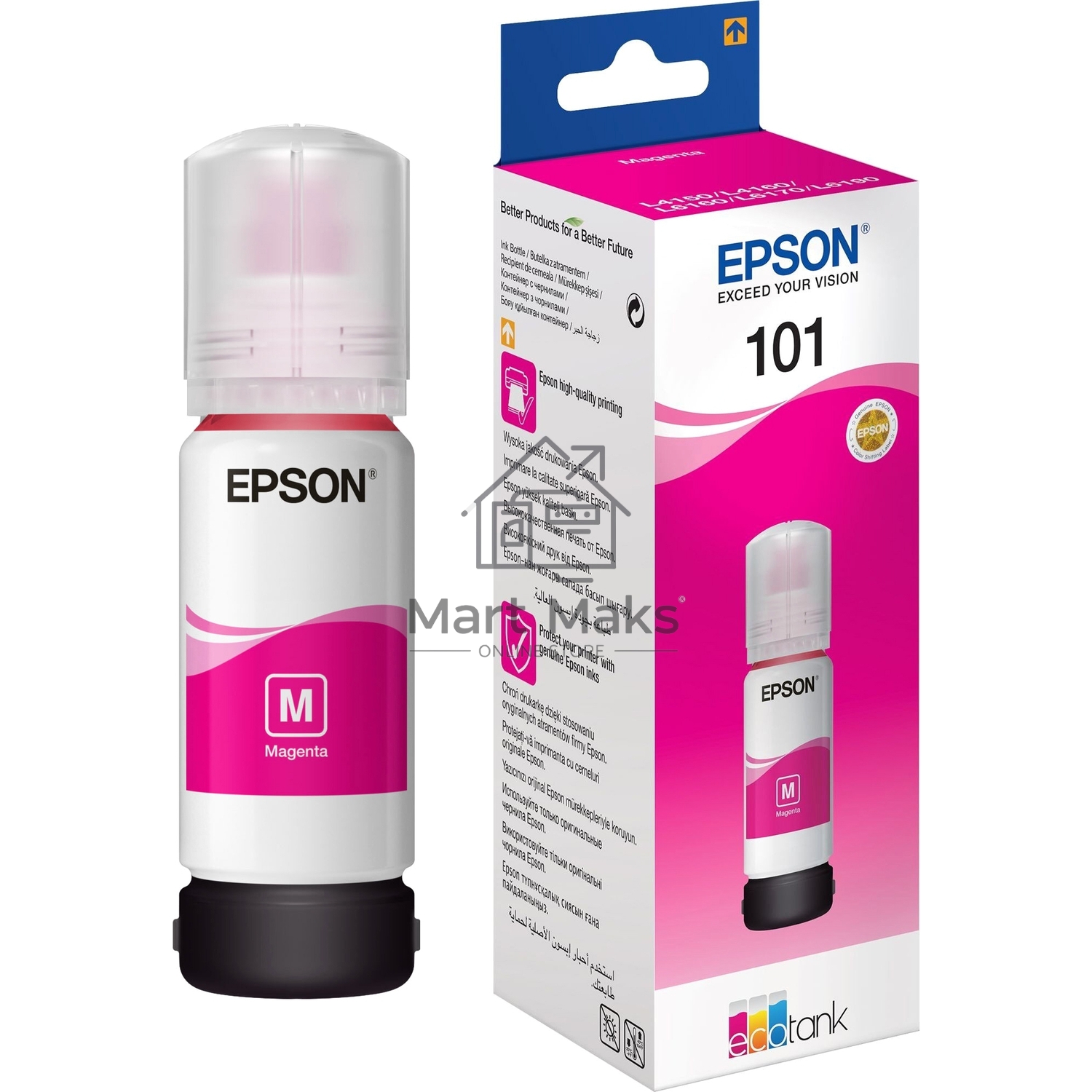 Чернила Epson L101 C13T03V34A пурпурный (70 мл) для Epson L4150/L4160/L6160/L6170/L6190