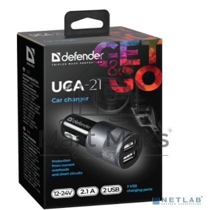 Зарядное устройство для авто Defender UCA-21 5V 2.1A