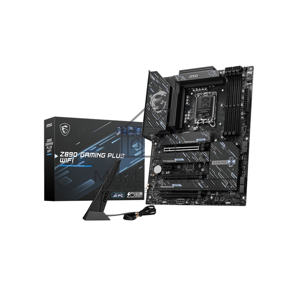 Материнская плата MSI Z890 GAMING PLUS WIFI, LGA 1851, Intel Z890, 4xDDR5, 4xSATA, 4xM.2, 1xPCIe 5.0 x16, 2xPCIe 4.0 x4, 1xPCIe x1, 1xHDMI, 1xDP, 1xUSB-C Thunderbolt 4, 1xUSB-C 3.2 Gen 2, 1x 5Gb LAN, 1xUSB-A 3.2 Gen 2, 2xUSB-A 3.2 Gen 1, 4xUSB-A 2.0, 3x3.