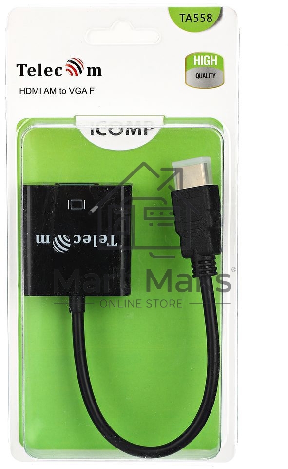 Переходник Telecom Кабель-переходник (TA558) HDMI(M) -> VGA(F) 6937510859436 /6926123463055 