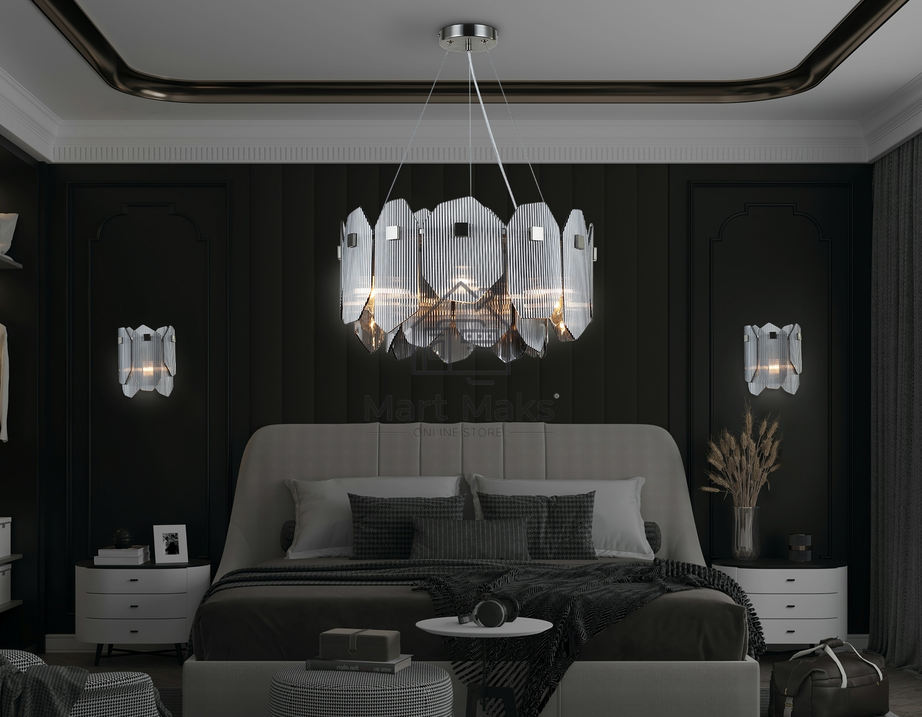 Светильник Ambrella light LH31201/6 SN/SM сатин никель/дымчатый E14*6 max 40W D510*270