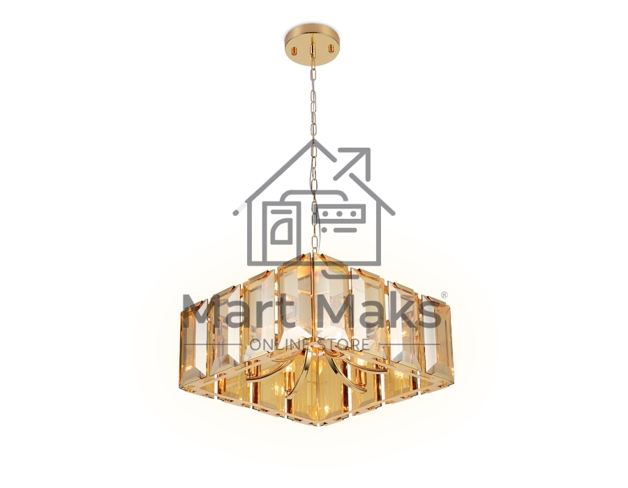 Светильник Ambrella light TR5149 GD/TI золото/янтарь E14/6 max 40W 500*500*1000