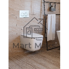 Инсталляция с унитазом комплект BAU IDEAL 6 в 1: унитаз подвесной безободковый торнадо Bau Dream 51х35, быстросъемное сиденье микролифт, кнопка смыва BAU Round, белый/хром