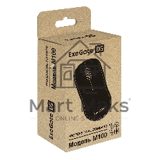 Мышь ExeGate Professional Standard M100 (USB, оптическая, 1200dpi, 3D, 3 кнопки (включая колесо прокрутки), длина кабеля 1,8м, черная, подсветка, RTL)
