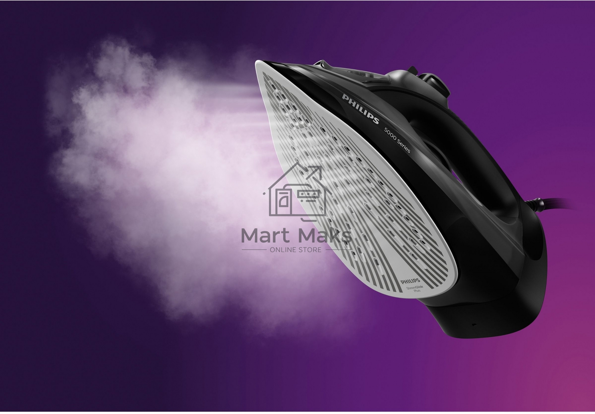 Утюг электрический Philips 2400 Вт, удар 200 г, пар 45 г/мин, SteamGlide Plus