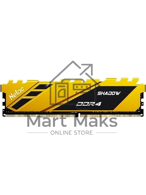 Оперативная память NETAC Shadow, DDR4, 16Gb (1x16 GB), 2666 MHz, CL19, DIMM, радиатор, желтый