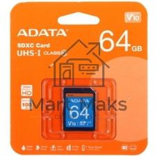 Флеш карта SD ADATA XC 64Gb Class10 ADATA ASDX64GUICL10-R
