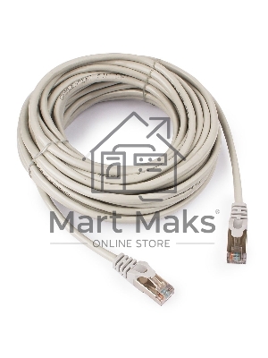 Патч-корд FTP Cablexpert кат.5e, 10м, литой, многожильный (серый)