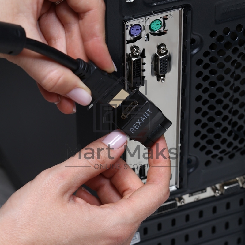 Переходник штекер HDMI - гнездо HDMI, поворотный Rexant