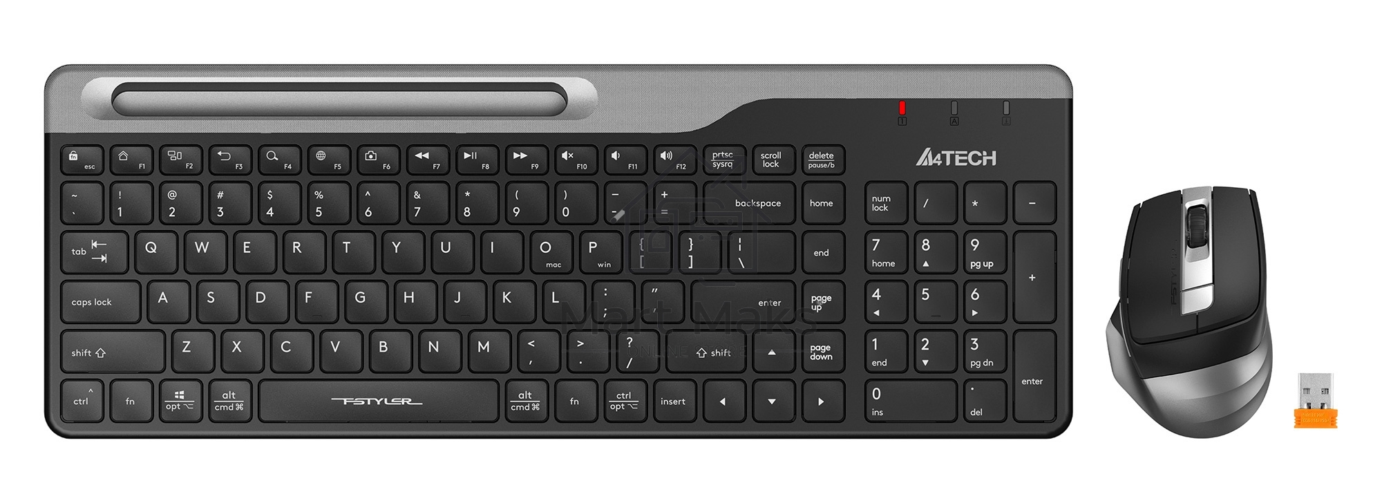 Клавиатура + мышь A4Tech Fstyler FB2535C клав:черный/серый мышь:черный/серый USB беспроводная Bluetooth/Радио slim