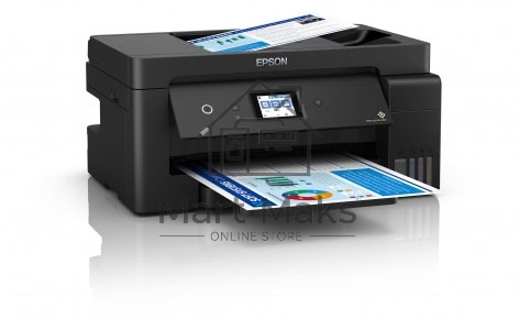 МФУ струйный Epson L14150, A3, цветной, печ. 38 стр/мин (ч/б) 24 стр/мин (цв.), 1200 x 4800 dpi (печать) 1200x2400dpi (скан.), USB, RJ-45, Wi-Fi