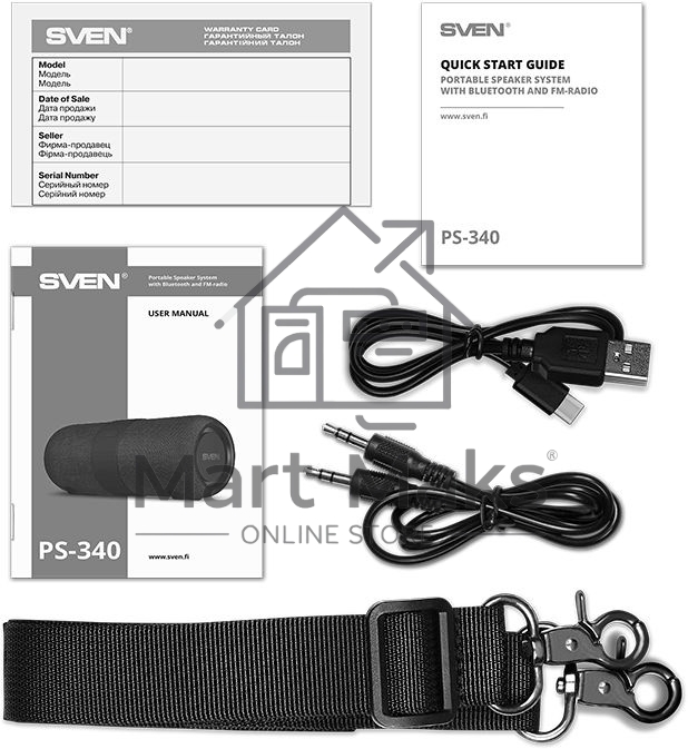 Мобильные колонки Sven PS-340 2.0 черный