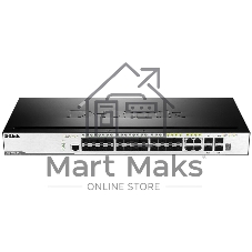 Коммутатор D-Link DGS-3000-28SC/A1A, 20×1 Гбит/с SFP + 4×1 Гбит/с Combo + 4×10 Гбит/с SFP+, управляемый