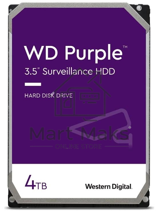 Жесткий диск Western Digital 4TB 5400rpm Purple (WD43PURZ) Serial ATA III, 256Mb, 3.5