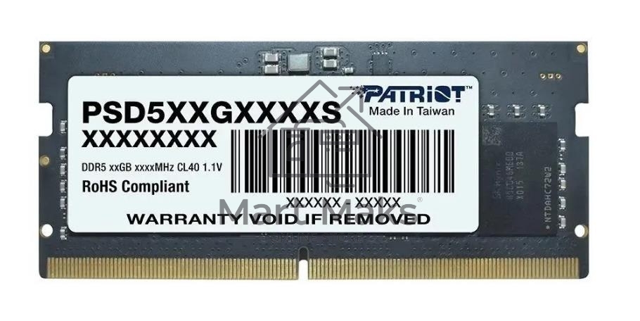 Оперативная память Patriot, DDR5, 16GB (1x16 GB), 4800 MHz, CL40, SO-DIMM