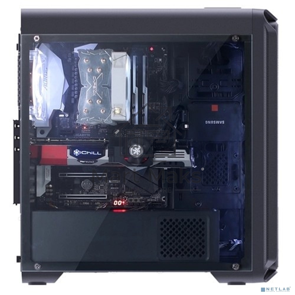 Компьютерный корпус Zalman i3 edge черный без БП ATX 3x120mm 2xUSB2.0 1xUSB3.0 audio bott PSU