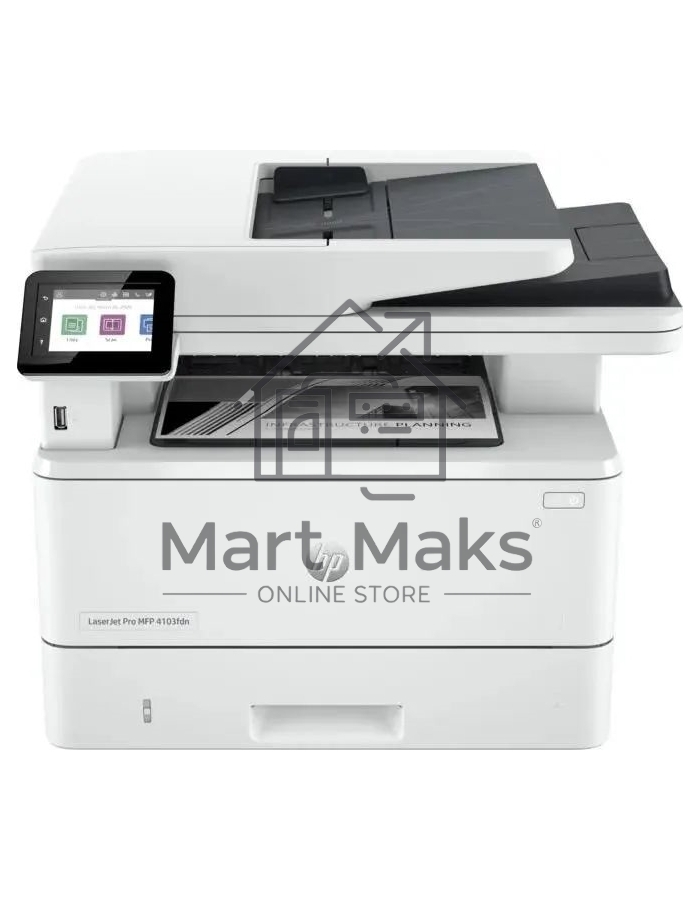 МФУ лазерный HP LaserJet Pro 4103fdn (2Z628A), A4, ч/б, печ. до 40 стр/мин., скан. до 29 стр/мин. (ч/б) 20 стр/мин. (цвет), 1200 x 1200 dpi, USB, RJ-45, Air Print, Mopria
