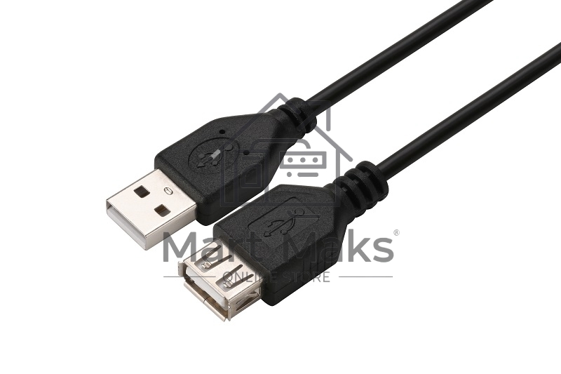 Кабель GoPower удлинитель USB2.0 (m)-USB (f) 1.5м ПВХ черный в пакете (1/200)