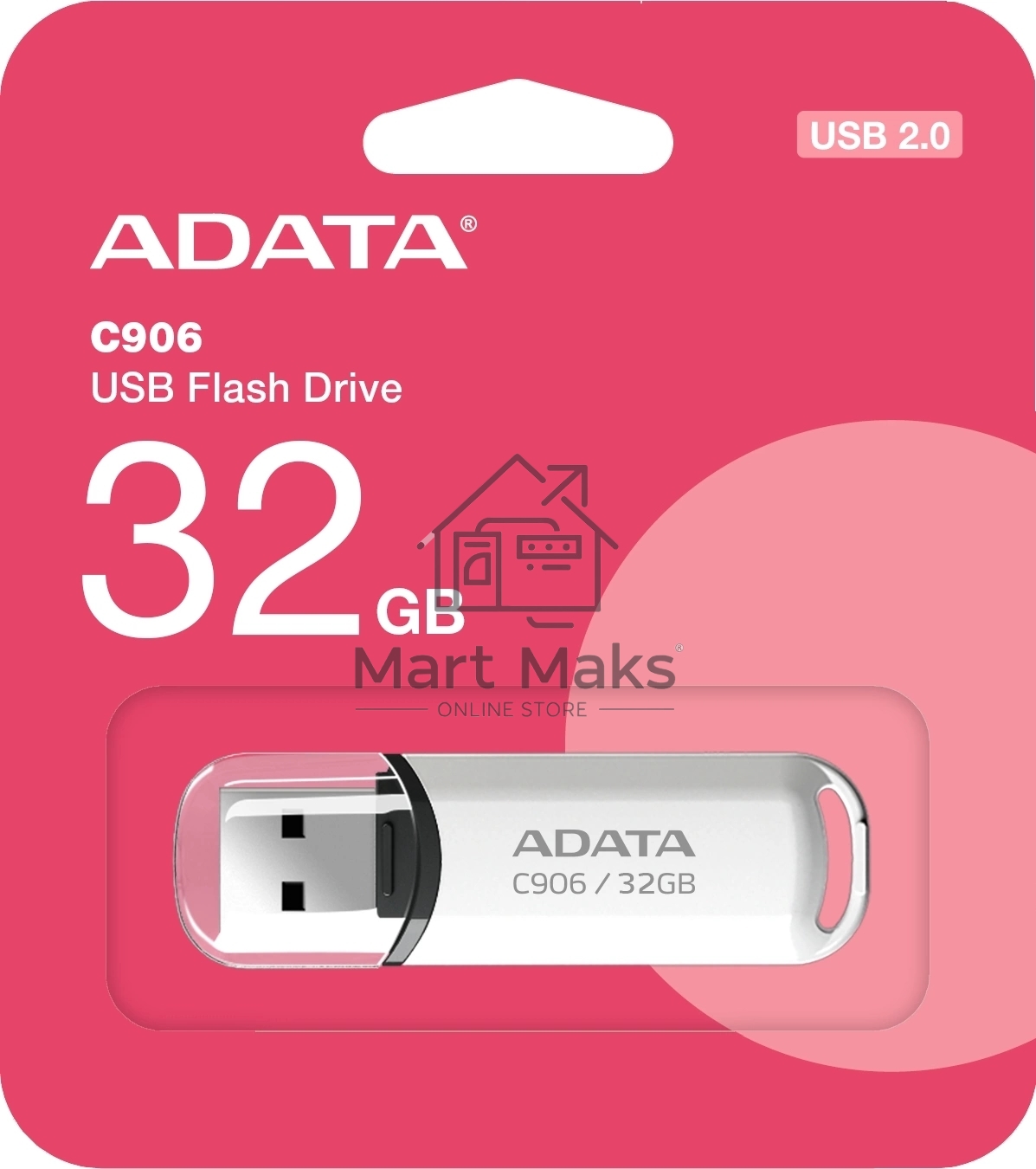 Флешка USB R/W ADATA R/W Flash Drive 32Gb C906 AC906-32G-RWH USB2.0, White