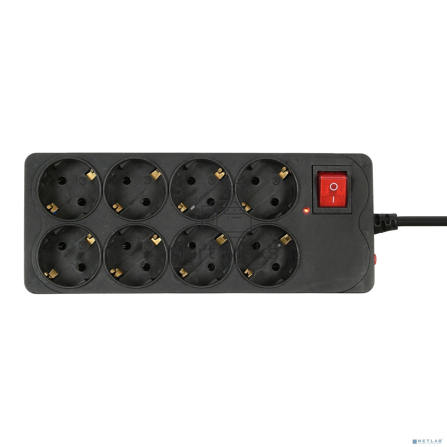 Сетевой фильтр Buro 800SH-3-B 3м (8 розеток) черный (коробка)