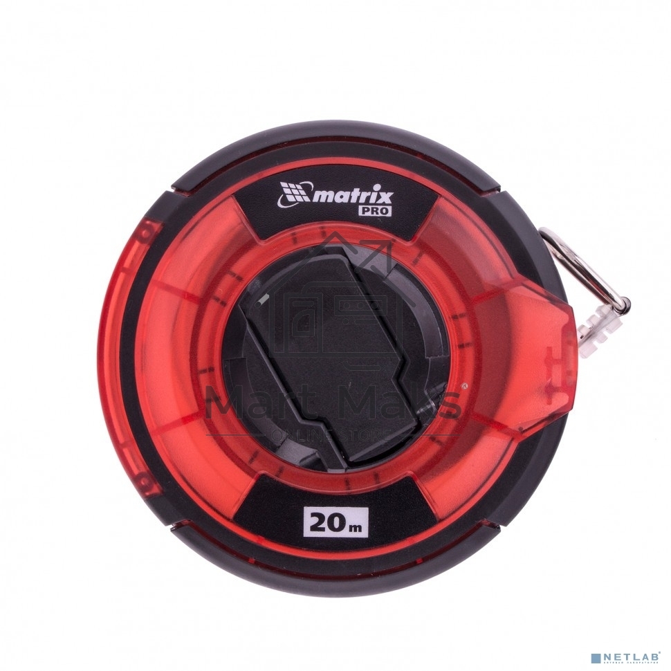 Рулетка геодезическая Matrix PRO 20 м х 12,5 мм, закр. корп., стальная лента, односторон. шкала, 31280
