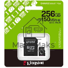 Флеш карта microSDXC 256Gb Kingston SDCS3/256Gb Canvas Select Plus + adapter