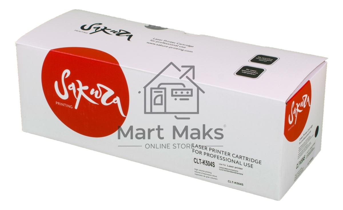 Картридж лазерный Sakura CLTK504S для Samsung CLP-415, CLX-4195, SL-C1810, SL-C1860, черный, 2500 к.