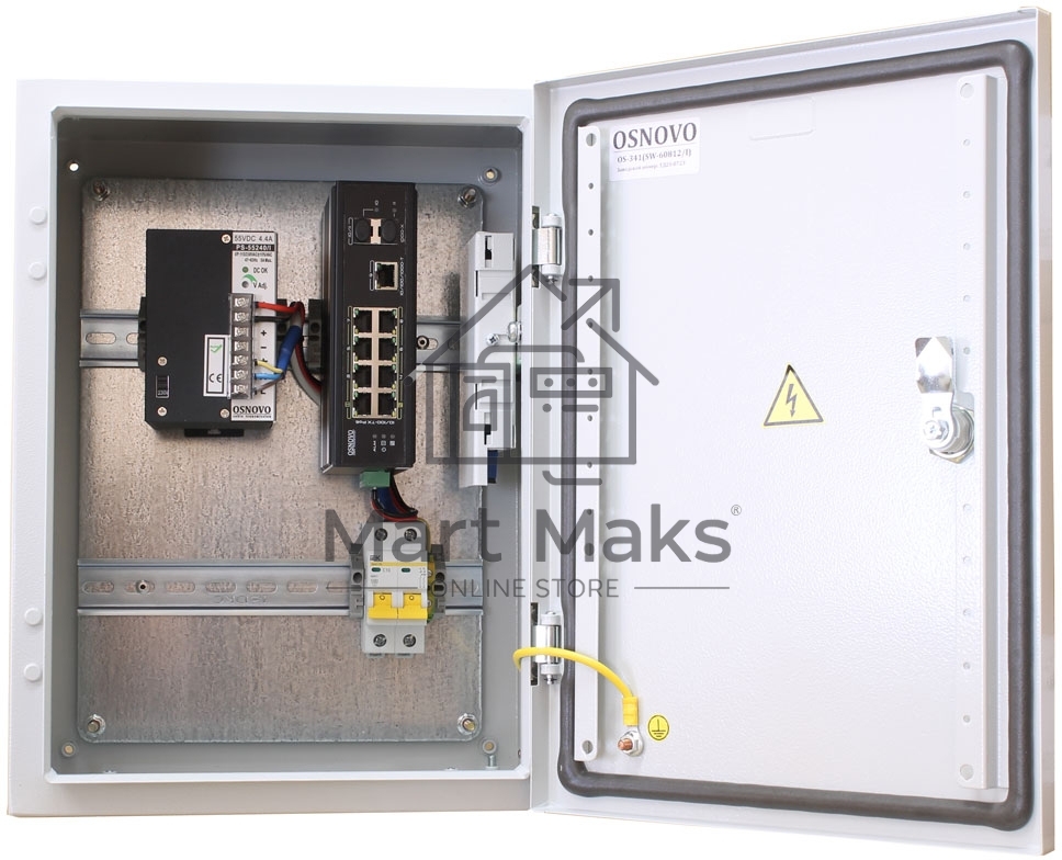 Коммутатор Osnovo SW-60812/I 8x100Mb 1G 2SFP 300W
