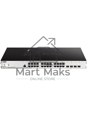 Коммутатор D-Link Gigabit Smart Switch with 24 10/100/1000Base-T ports and 4 Gigabit MiniGbIC (SFP) ports