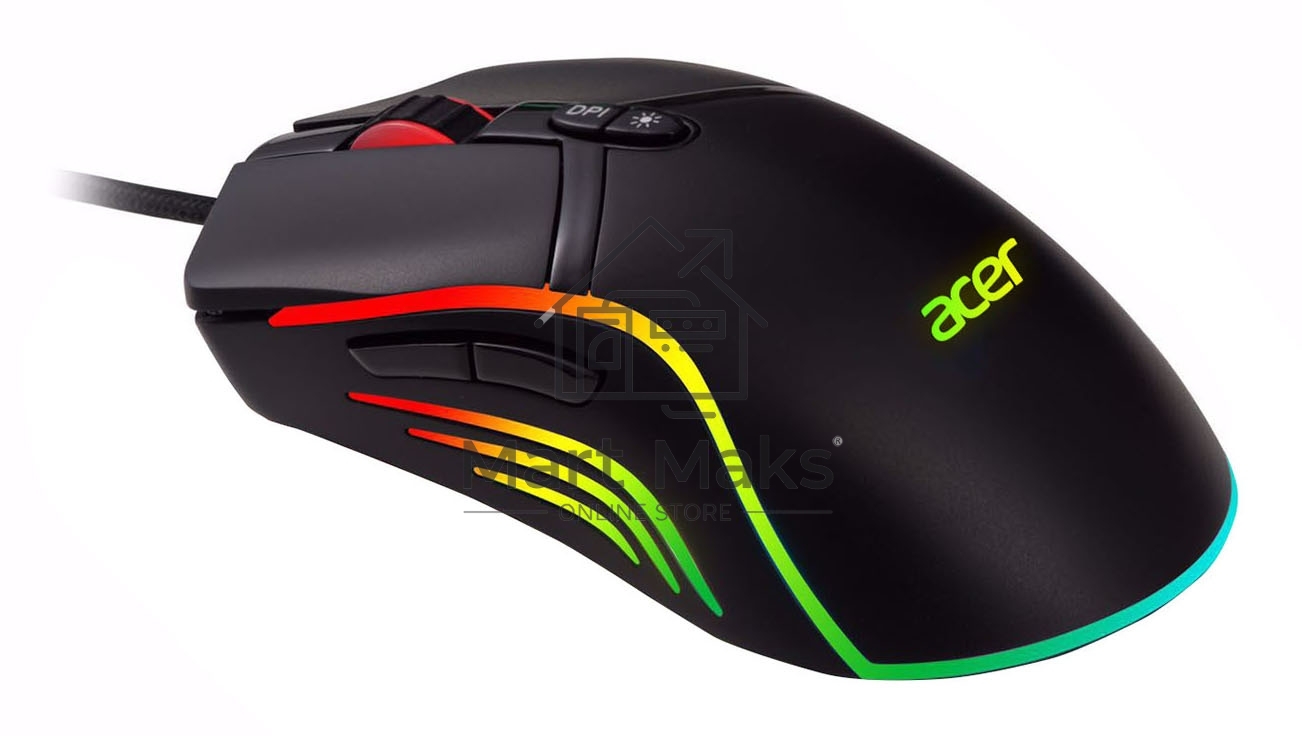 Мышь проводная Acer OMW144 черный, 3200 dpi, USB, кнопки - 7