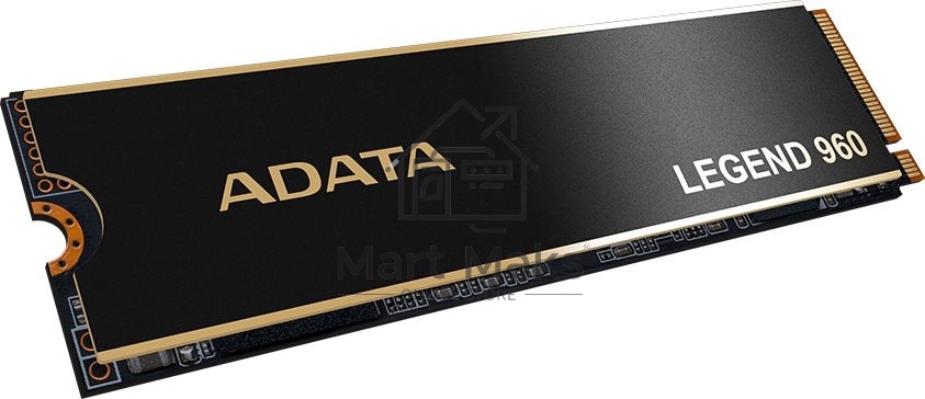 Накопитель SSD ADATA LEGEND 960, 2Tb, PCIe 4.0 x4, M.2 2280, NVMe, R/W 7400/6800, с радиатором